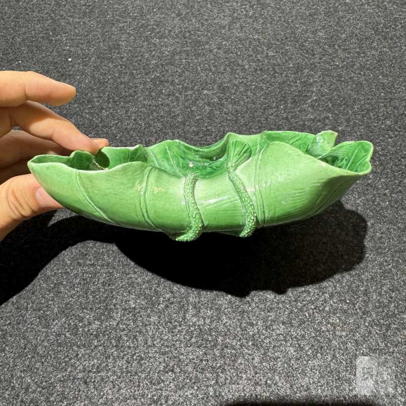 清晚期 绿釉荷花洗 - 图6